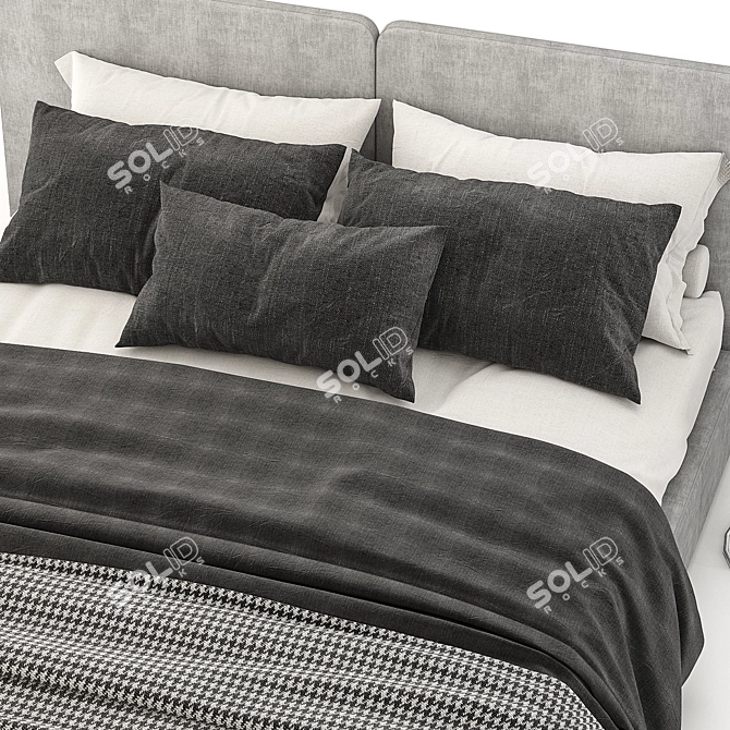 Modern Light Gray Tatlin Bed 3D model image 3