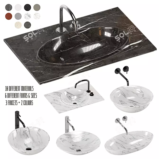 Artelinea Washbasin Set: Innovative Designs & Superior Quality 3D model image 1