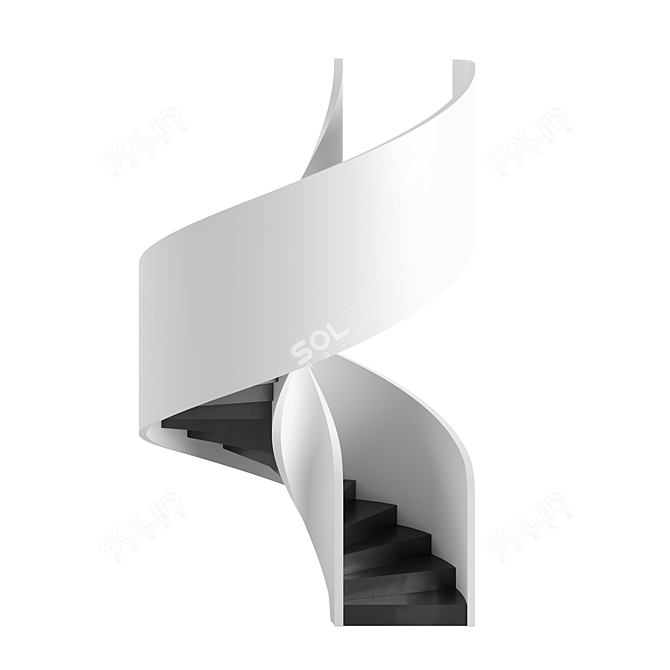 Elegant Spiral Staircase Solution 3D model image 1