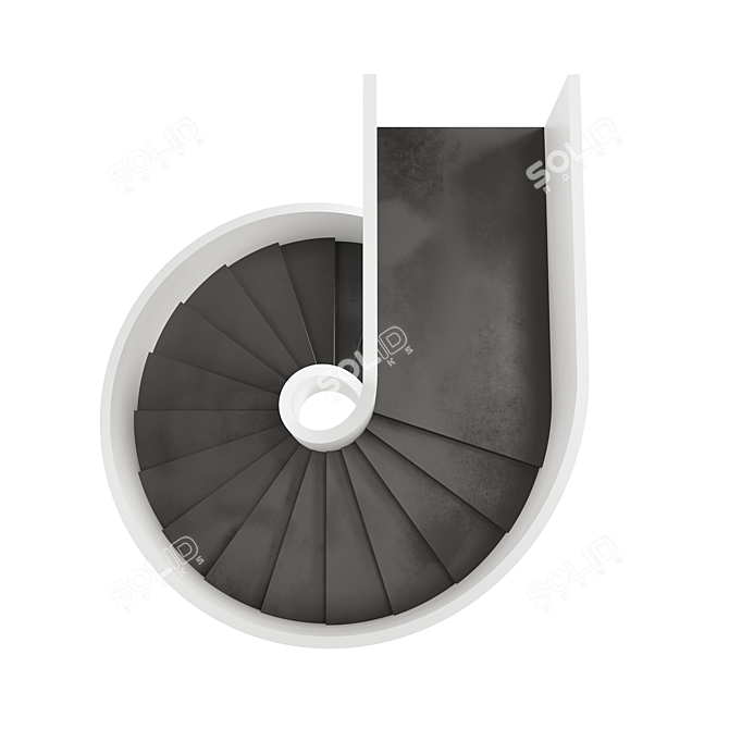 Elegant Spiral Staircase Solution 3D model image 3