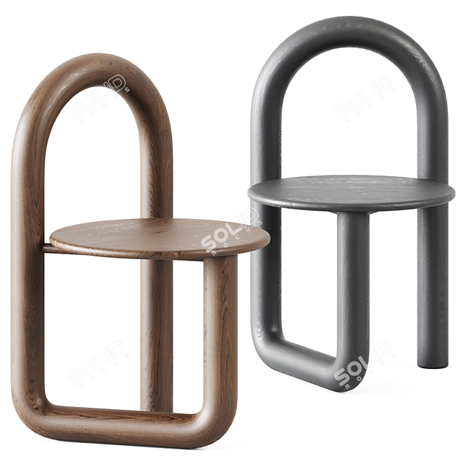 Ebonized Ash Mono Chair: Sleek and Elegant 3D model image 1