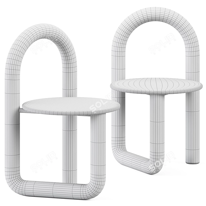 Ebonized Ash Mono Chair: Sleek and Elegant 3D model image 2
