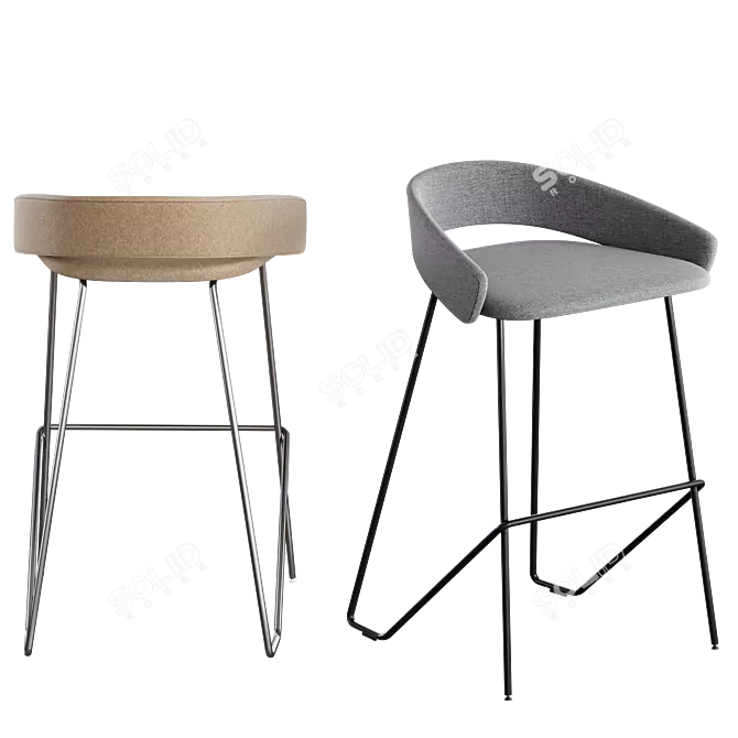 Kastel KIMMI Stool: Sleek and Stylish Seating Solution 3D model image 2