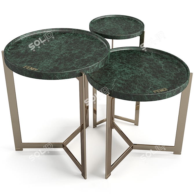 Fendi Casa Ripple Marble Coffee Set 3D model image 3