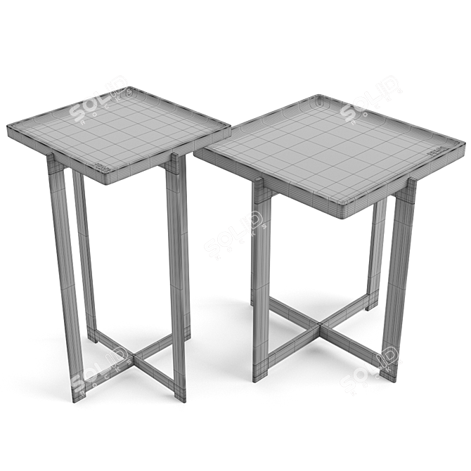 Elegant Fendi Ripple Coffee Tables 3D model image 5