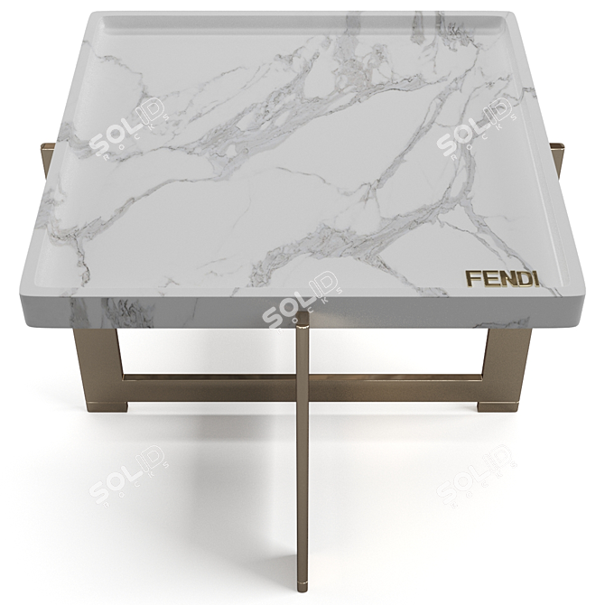 Elegant Fendi Ripple Coffee Tables 3D model image 6
