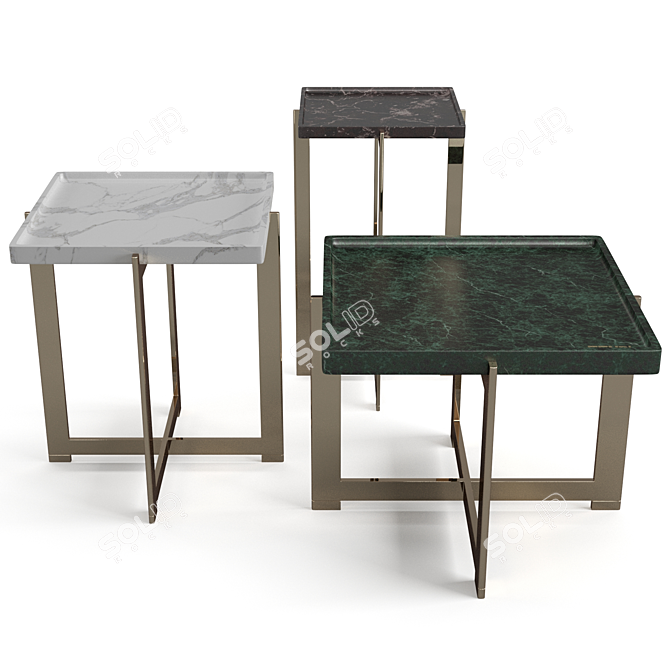Elegant Fendi Ripple Coffee Tables 3D model image 8