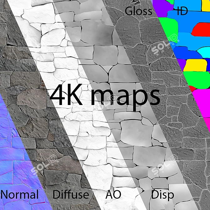 Quartzite Rock Face - High-Res Texture Pack 3D model image 3