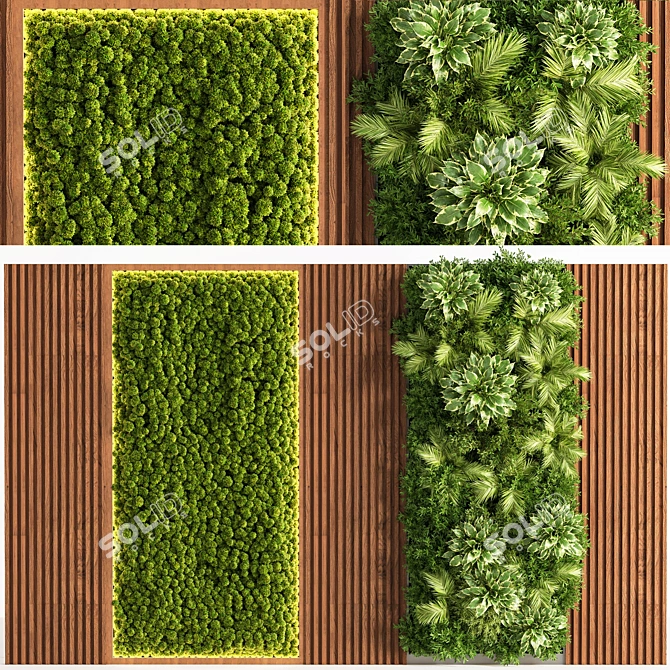 Rustic Wood Vertical Garden 3D model image 1