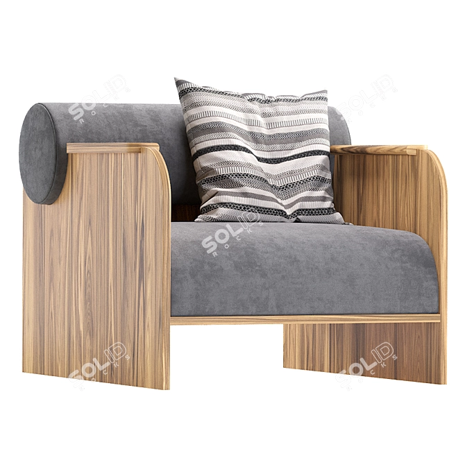 Cozy Chic: June Lounge Chair Indoor 3D model image 4