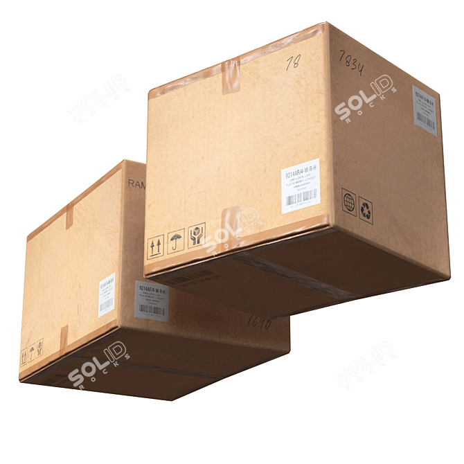 Low Poly Cardboard Boxes - Realistic 3D Model 3D model image 5