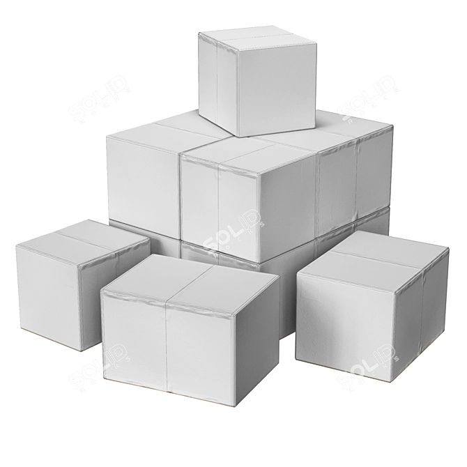 Low Poly Cardboard Boxes - Realistic 3D Model 3D model image 6