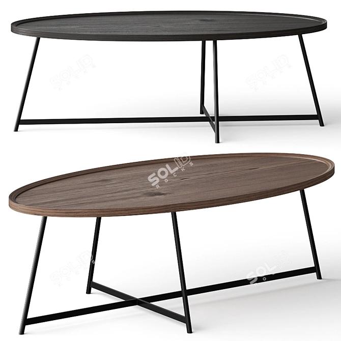 Gweneth Oval Coffee Table: Sleek Elegance for Your Space 3D model image 1