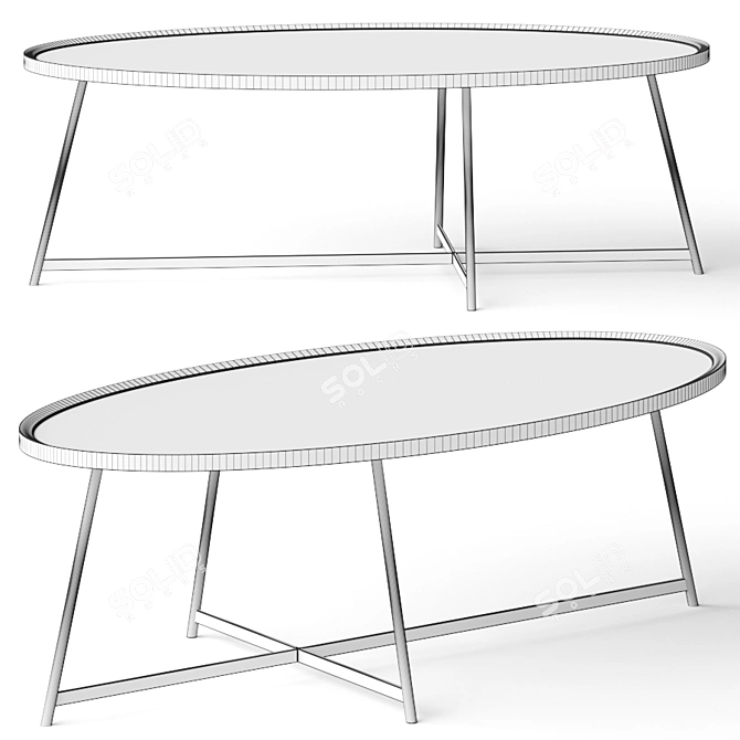 Gweneth Oval Coffee Table: Sleek Elegance for Your Space 3D model image 2