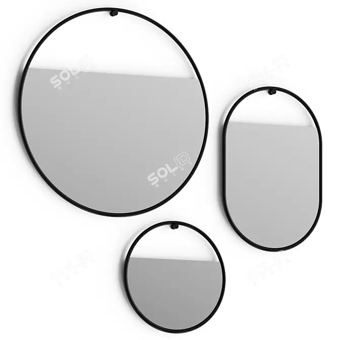 Northern Reflections Circle Mirrors 3D model image 1