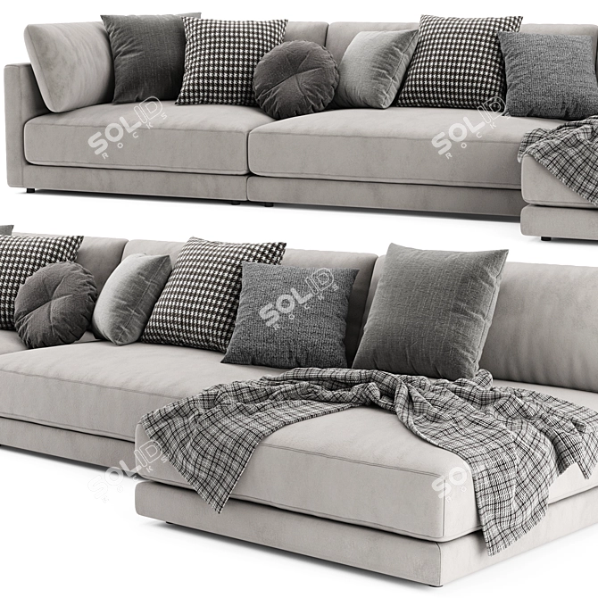 Blanche Katarina L-Shaped Sofa 3D model image 2