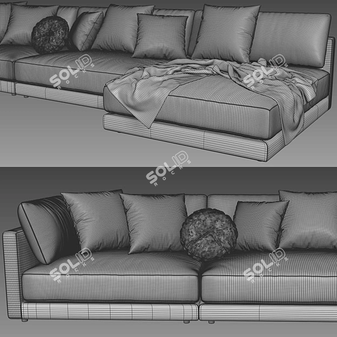 Blanche Katarina L-Shaped Sofa 3D model image 4