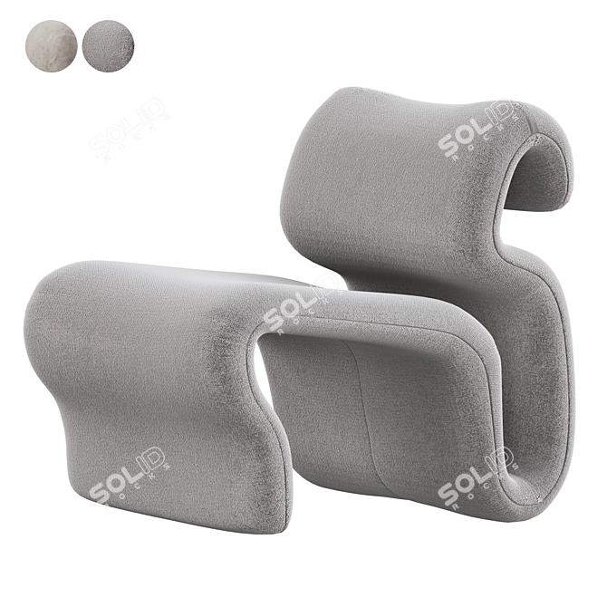 Versatile and Stylish Etcetera Easy Chair 3D model image 4