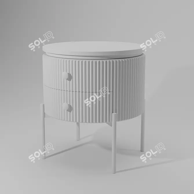 Round Bedside Table: Sleek and Stylish 3D model image 2