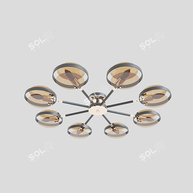 Gallo Loft-style Ceiling Lamp 3D model image 2