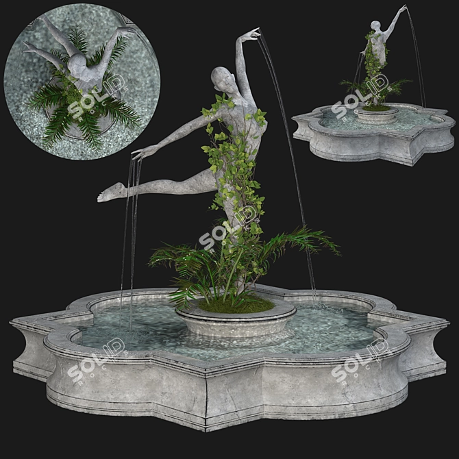 Classic 3D Fountain Design 3D model image 1