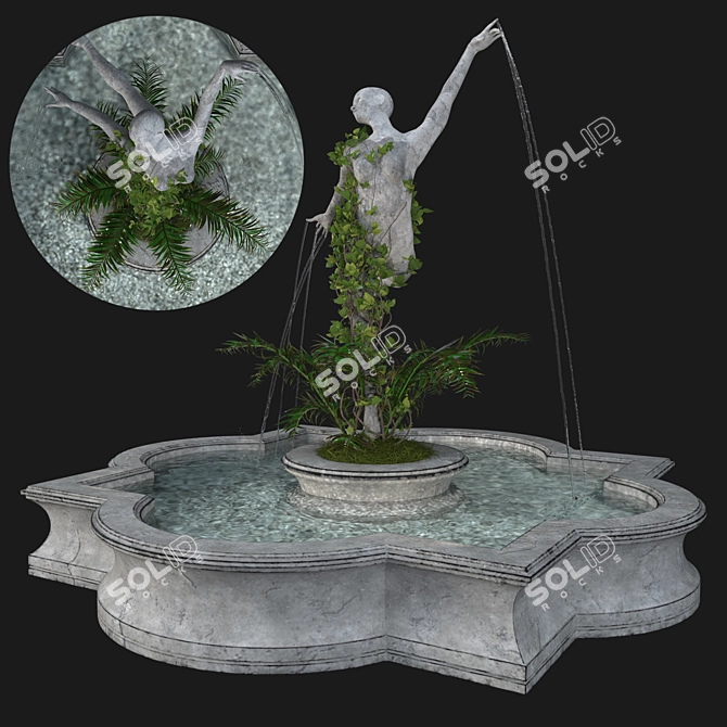 Classic 3D Fountain Design 3D model image 2