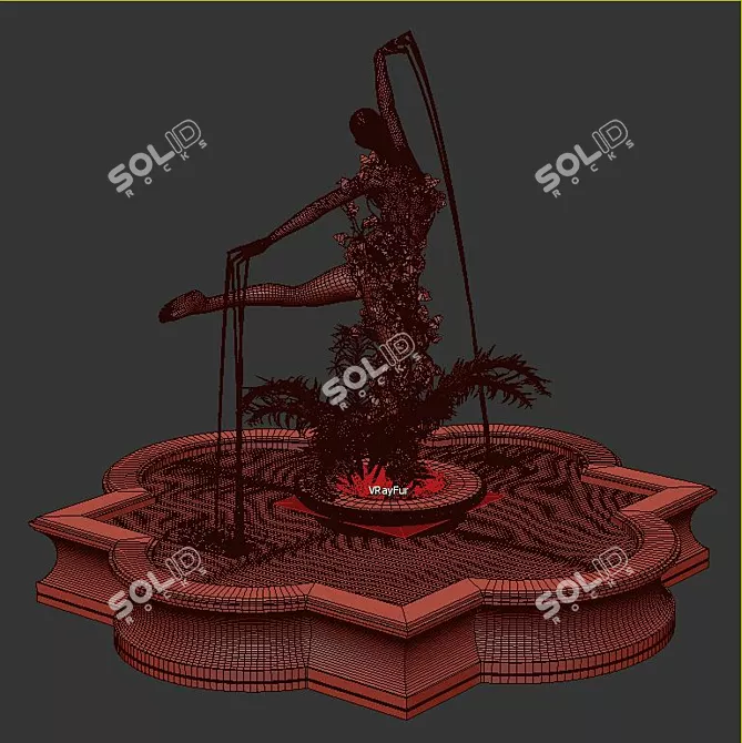 Classic 3D Fountain Design 3D model image 4