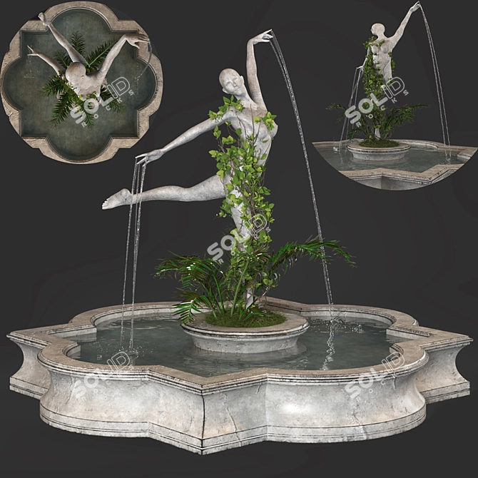 Classic 3D Fountain Design 3D model image 5