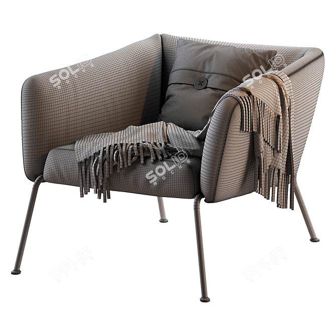 Nikos Low Armchair: Sleek Modern Design 3D model image 7