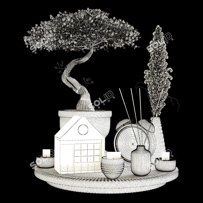 Vintage Elegance Decor Set 3D model image 2