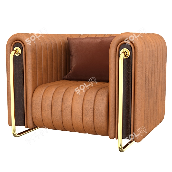 Modern Rivers Armchair | Stylish Design 3D model image 4