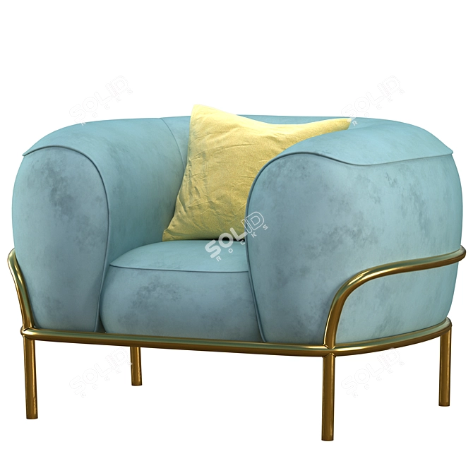 Sophie & Radice Fabric Armchair 3D model image 2