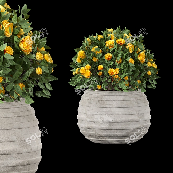Colorful Blooming Bush Collection 3D model image 3
