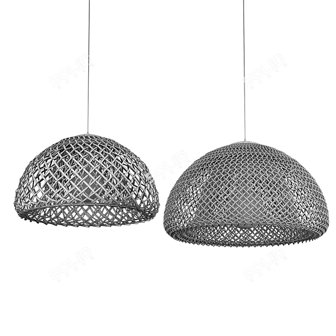 Rattan Light Fixture: Modern Design, Multi-Functional 3D model image 4