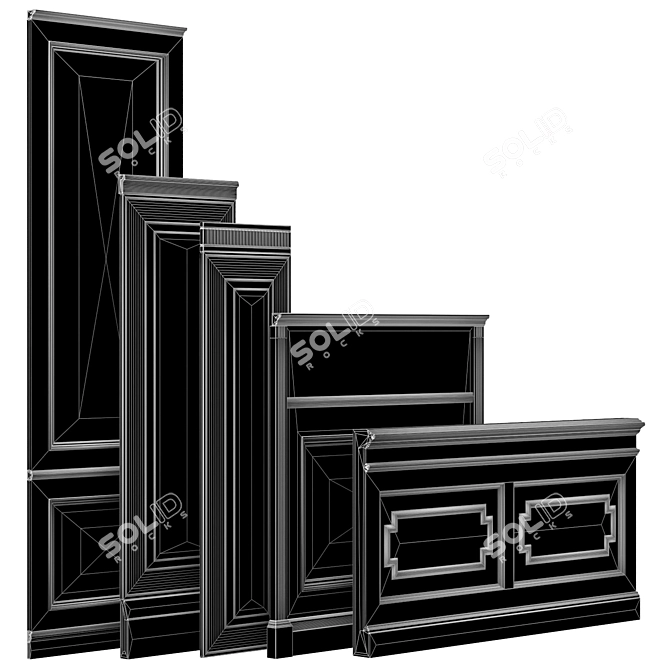 Title: Classic Panel Kit: Versatile Interchangeable Design 3D model image 7