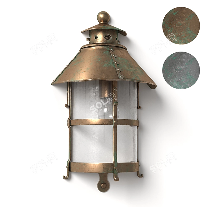 Medieval Iron Lantern: Authentic Street Charm 3D model image 1