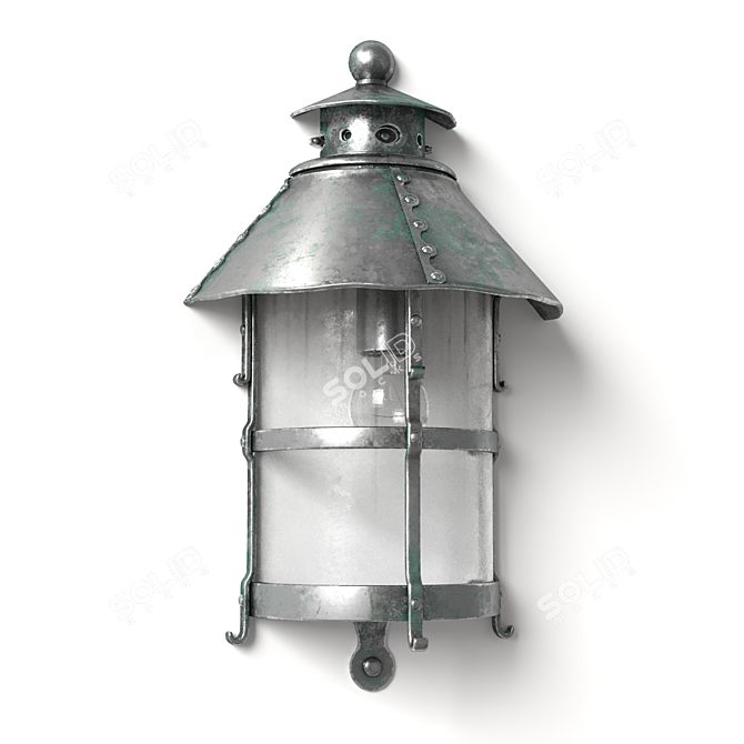 Medieval Iron Lantern: Authentic Street Charm 3D model image 3