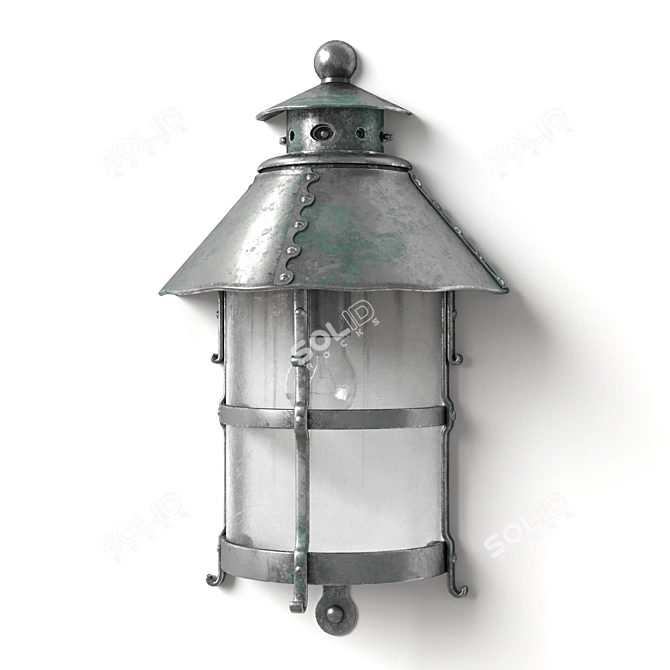 Medieval Iron Lantern: Authentic Street Charm 3D model image 4