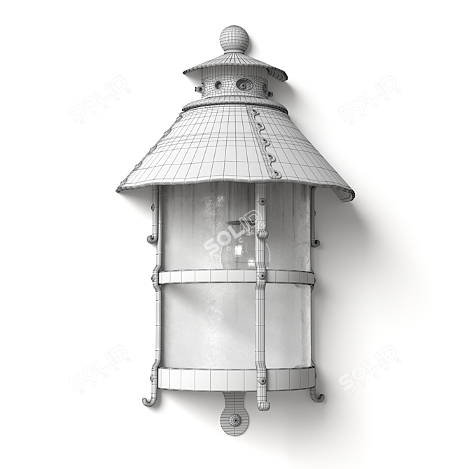 Medieval Iron Lantern: Authentic Street Charm 3D model image 5