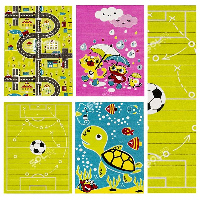 Playful Kids Rug - 3Ds Max 2013, Corona 1.6 3D model image 2