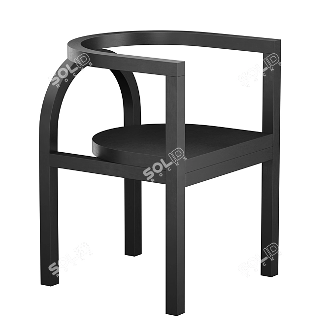 ARCH Black Painted Hardwood Cabinet 3D model image 1