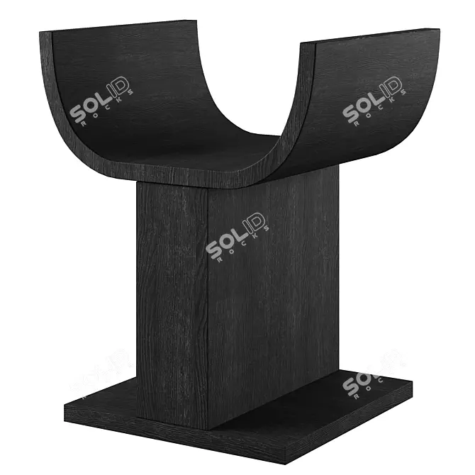 Sleek Modern Marko Accent Stool 3D model image 1