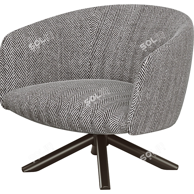 Luxurious Livre Swivel Armchair by Gallotti & Radice 3D model image 3