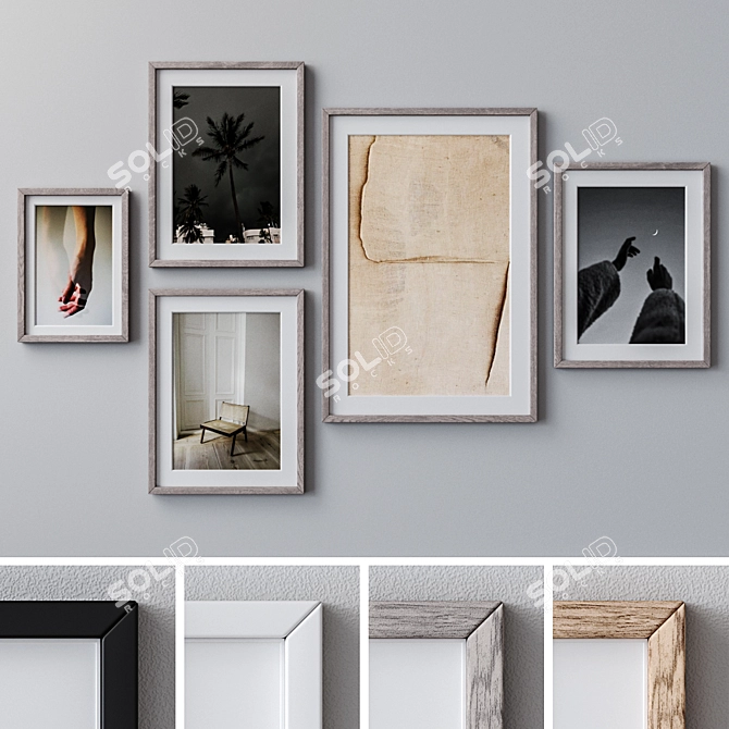 Multi Colored Photo Frames Set 3D model image 1