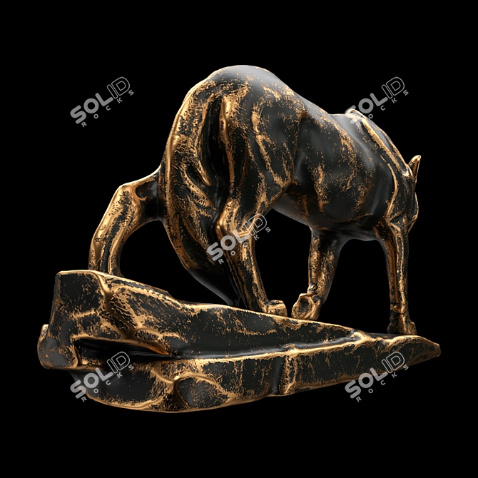 Majestic Wolf Sculpture 3D model image 6