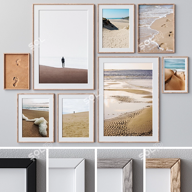 Versatile Photo Frames Set: 4 Colors, Multiple Sizes 3D model image 1