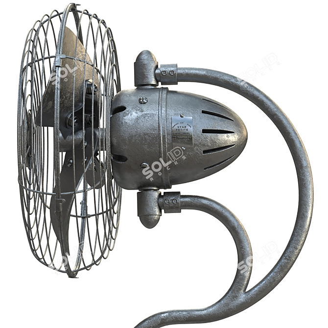 Art Nouveau Oscillating Wall Fan 3D model image 4