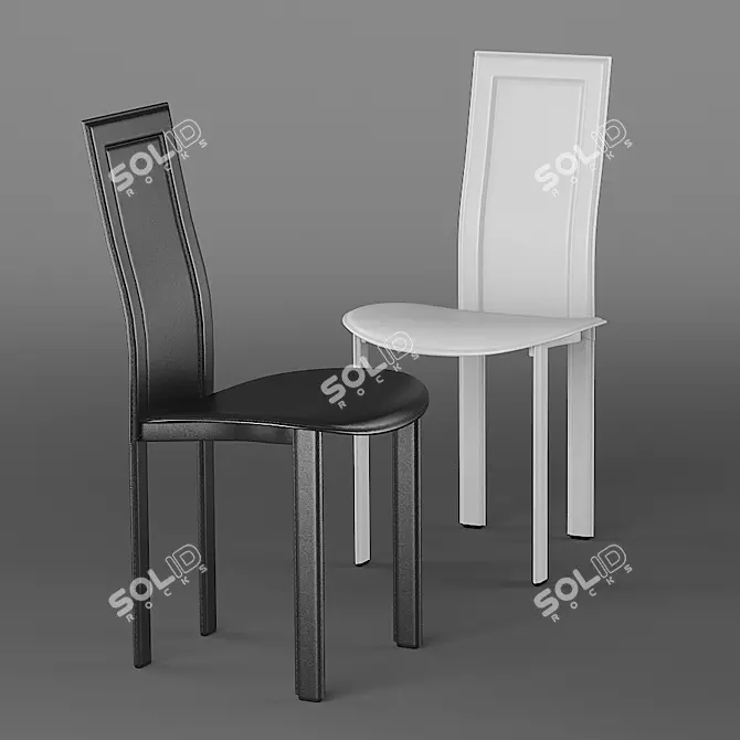 Cattelan Italia Elan Drive Dining Table & Lara Chairs Set 3D model image 3