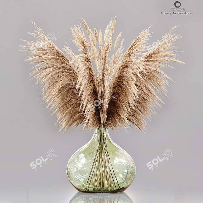 Elegant Pampas Grass Decor 3D model image 1