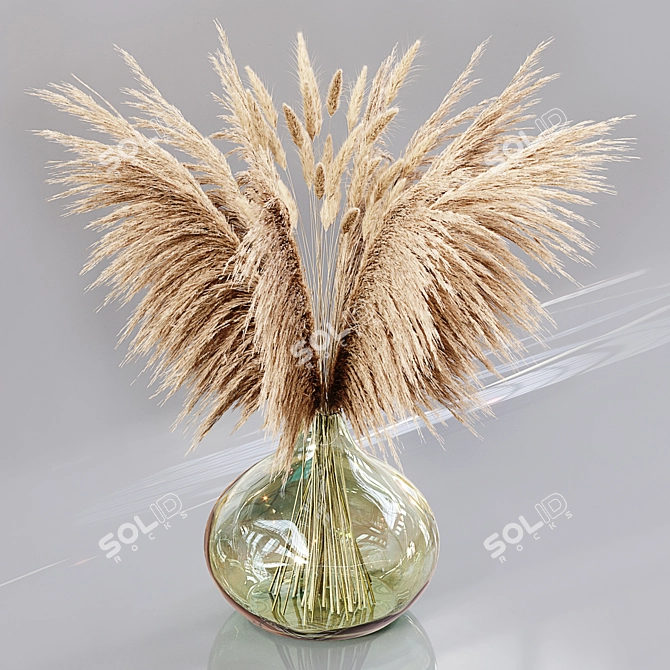 Elegant Pampas Grass Decor 3D model image 3